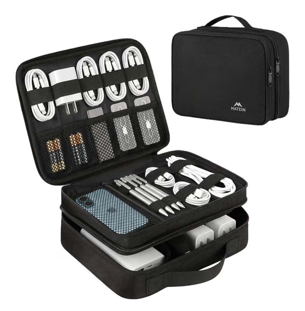 MATEIN Electronics Organizer Travel Case, Shockproof Sparkling Black
